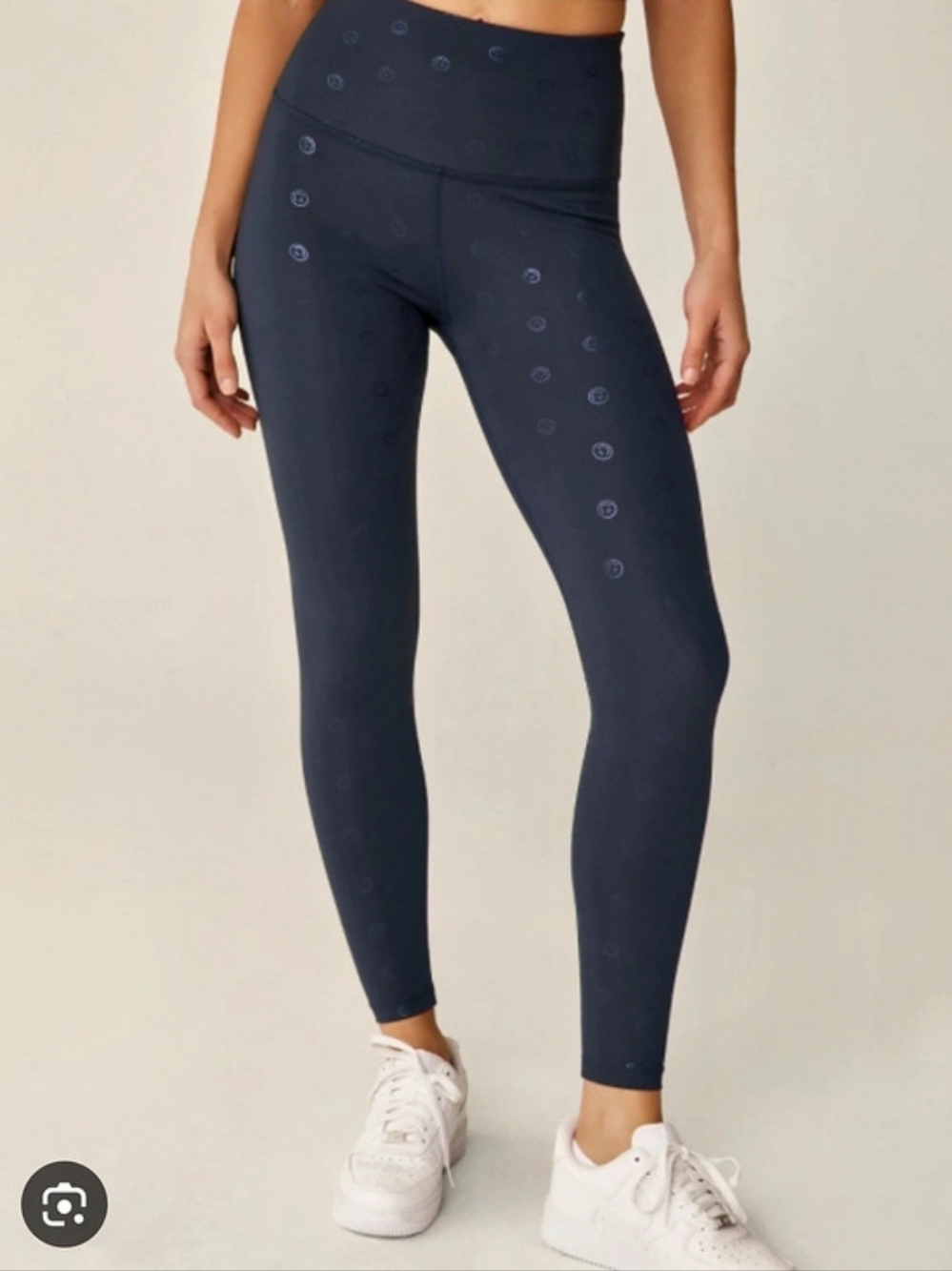Beyond Yoga High Waisted Midi Legging Navy Happy Face Size Medium